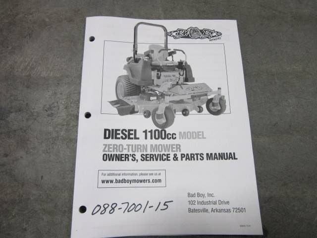 088-7001-15 - Bad Boy Mowers2015 1100 cc Diesel Owner's Manual 088700115