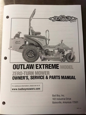 088-7003-17 - Bad Boy Mowers2017 Outlaw & Outlaw Extreme Owner's Manual 088700317