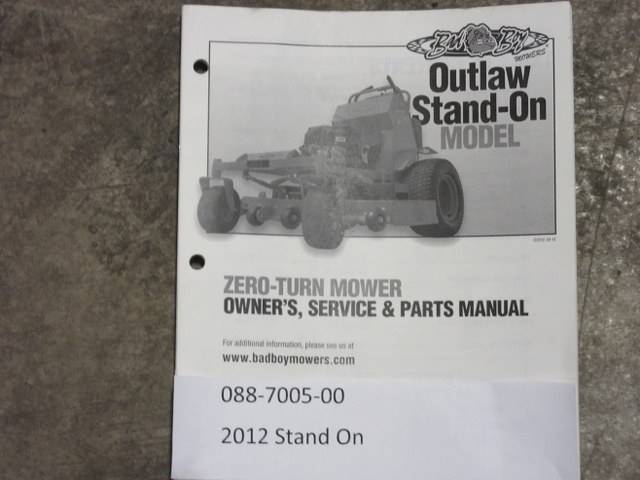 088-7005-00 - Bad Boy Mowers2012 Stand On Owner's Manual 088700500