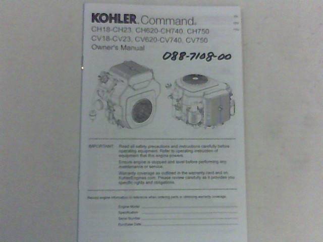088-7108-00 - Bad Boy Mowers30 Kohler Command Motor Manual 088710800