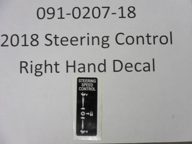 091-0207-18 - Bad Boy Mowers2018 Steering Speed Control RH Decal 091020718