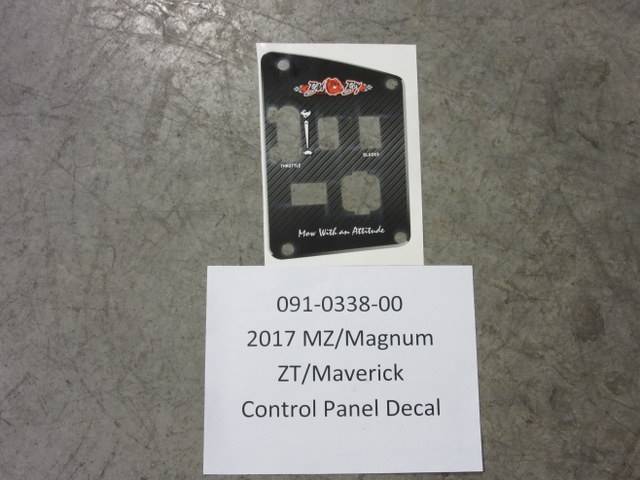 091-0338-00 - Bad Boy Mowers2017 MZ/Magnum/ZT/Maverick Control Panel Decal 091033800