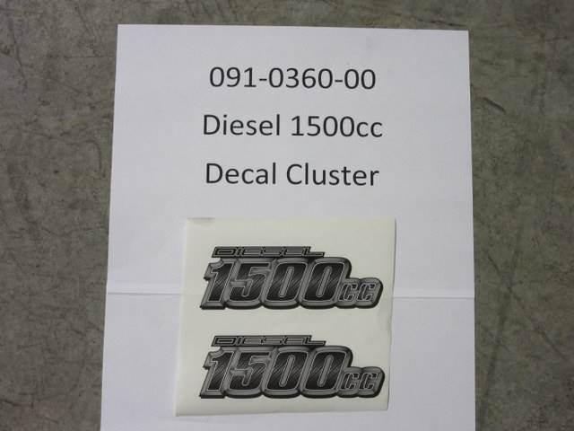091-0360-00 - Bad Boy MowersDiesel 1500cc Decal Cluster 1500cc Back Plate Decals 091036000