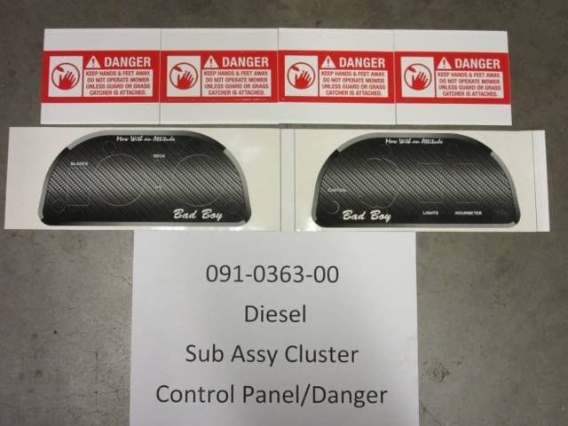 091-0363-00 - Bad Boy MowersDiesel Sub Assembly DecalCluster 091036300