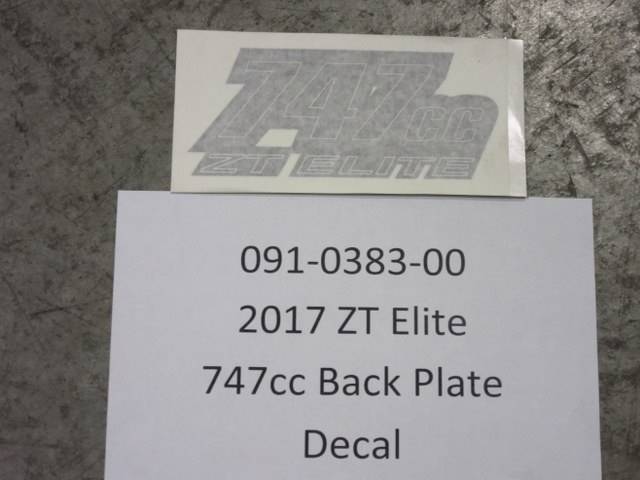 091-0383-00 - Bad Boy Mowers2017 ZT 747cc Back Plate Decal 091038300