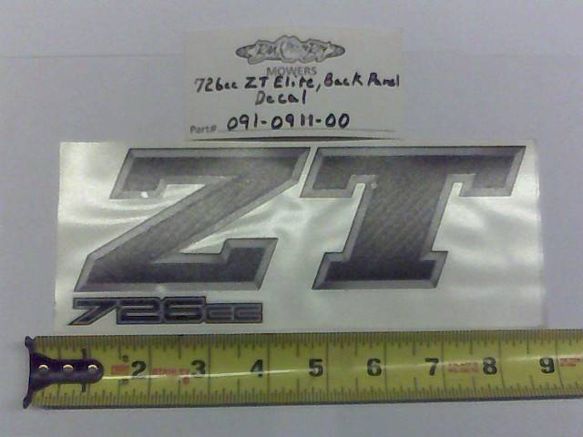 091-0911-00 - Bad Boy Mowers2013 ZT Back Panel Decal-726cc 091091100