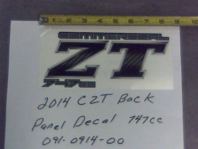 091-0914-00 - Bad Boy Mowers2014 CZT Back Panel Decal-747c 091091400