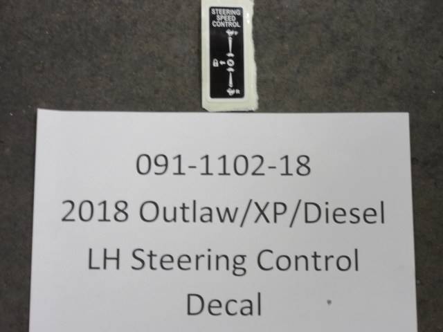 091-1102-18 - Bad Boy Mowers2018 Out/XP/Diesel LH Steering Control Decal 091110218