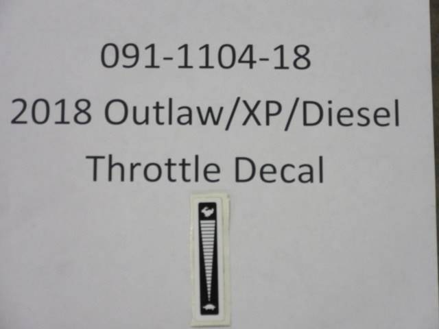 091-1104-18 - Bad Boy Mowers2018 Out/XP/Diesel Throttle Decal 091110418
