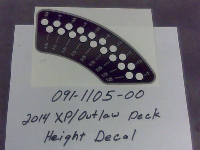 091-1105-00 - Bad Boy Mowers2014 XP/Outlaw Deck Height Decal Carbon Fiber 091110500