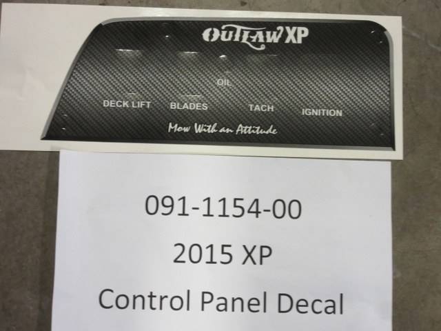091-1154-00 - Bad Boy Mowers2015 XP Control Panel Decal 091115400