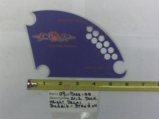 091-9000-00 - Bad Boy MowersDeck Height Decal-Bandit Stand On 091900000