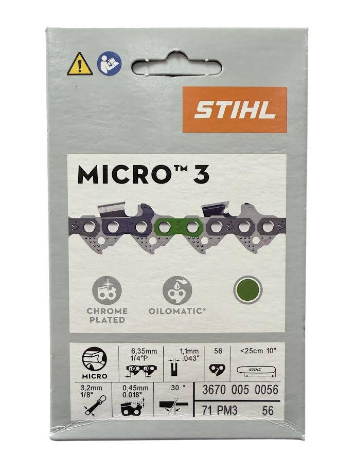 3670 005 0056 Stihl 71PM3 Picco Micro Chainsaw Chain — 56 Drive Links Genuine OEM Part