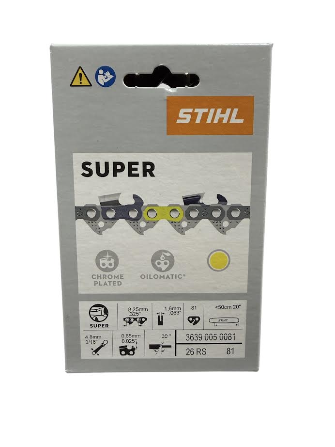 3639 005 0081 Stihl 26RS Super .325" Chainsaw Chain — 81 Drive Links Full Chisel Genuine OEM Part
