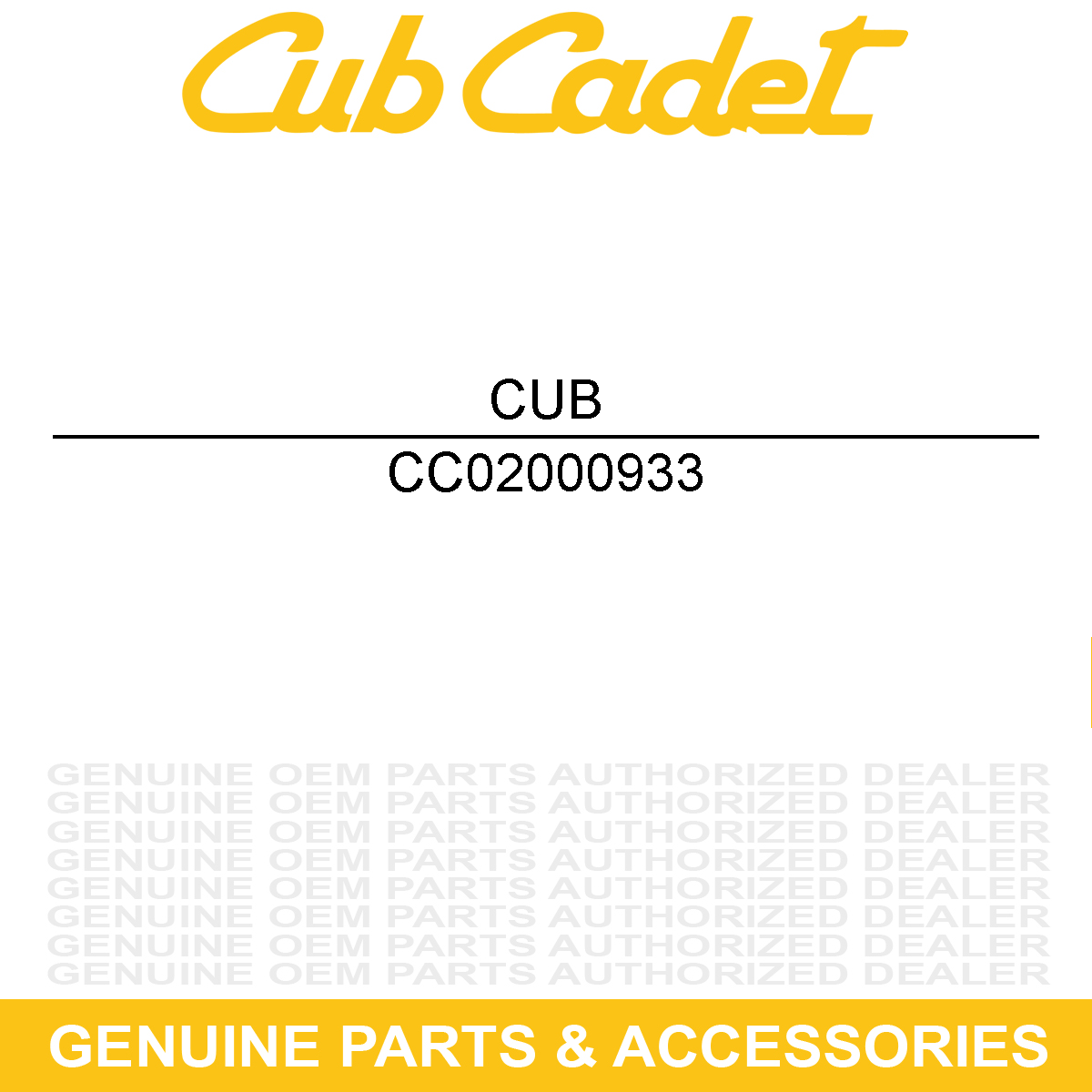 CUB CADET 02000933 CABLE - ON/OFF CON