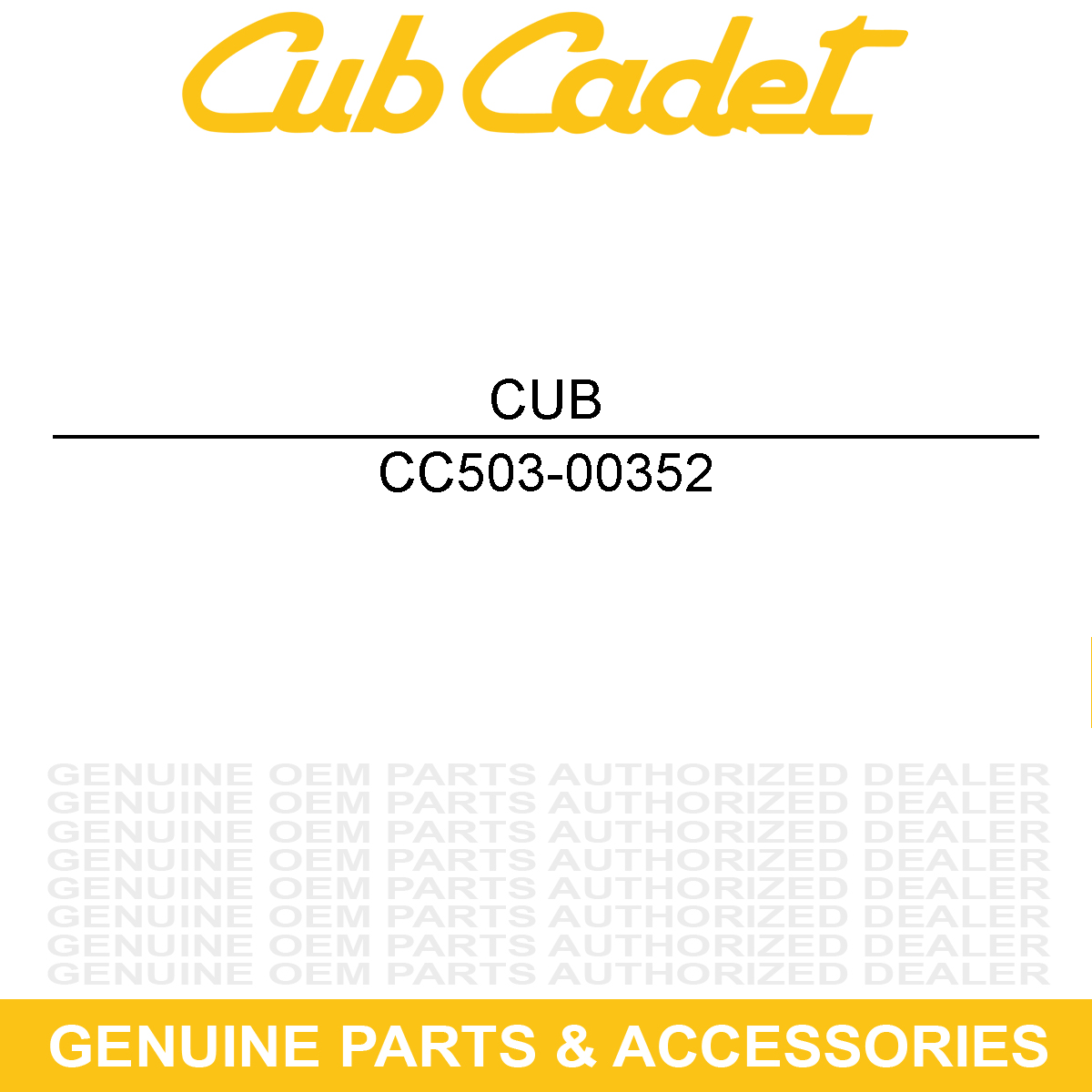CUB CADET 503-00352 SEAL GASKET-FUEL P