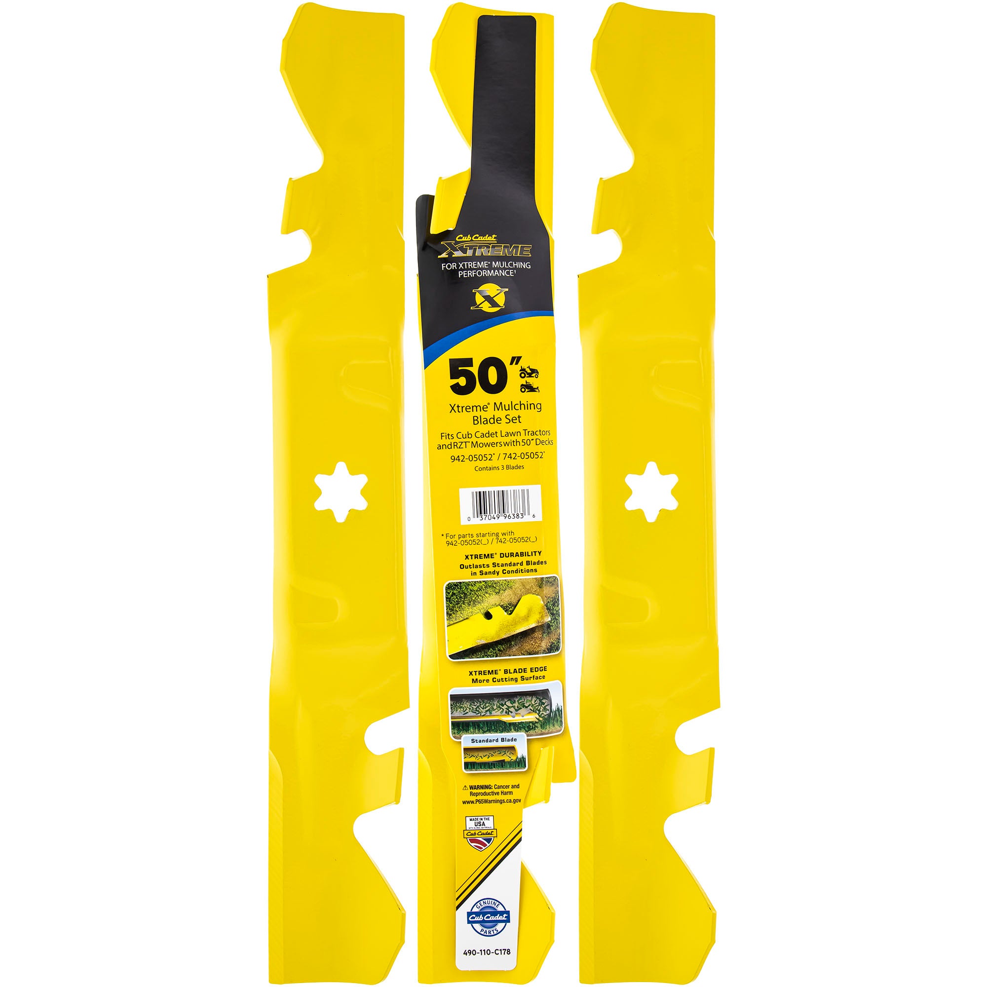 CUB CADET 490-110-C178 Xtreme Mulching Blade Set 50" Deck