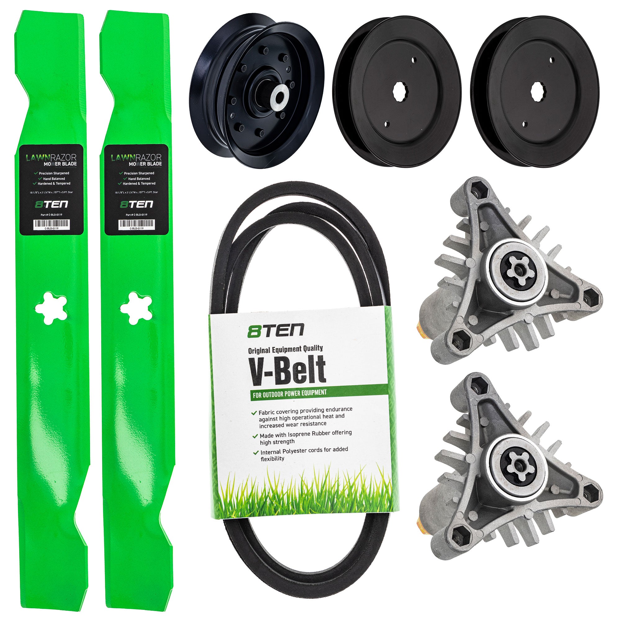 Blade Spindle Belt Pulley Idler Deck Kit For AYP Roper Husqvarna MK1010118
