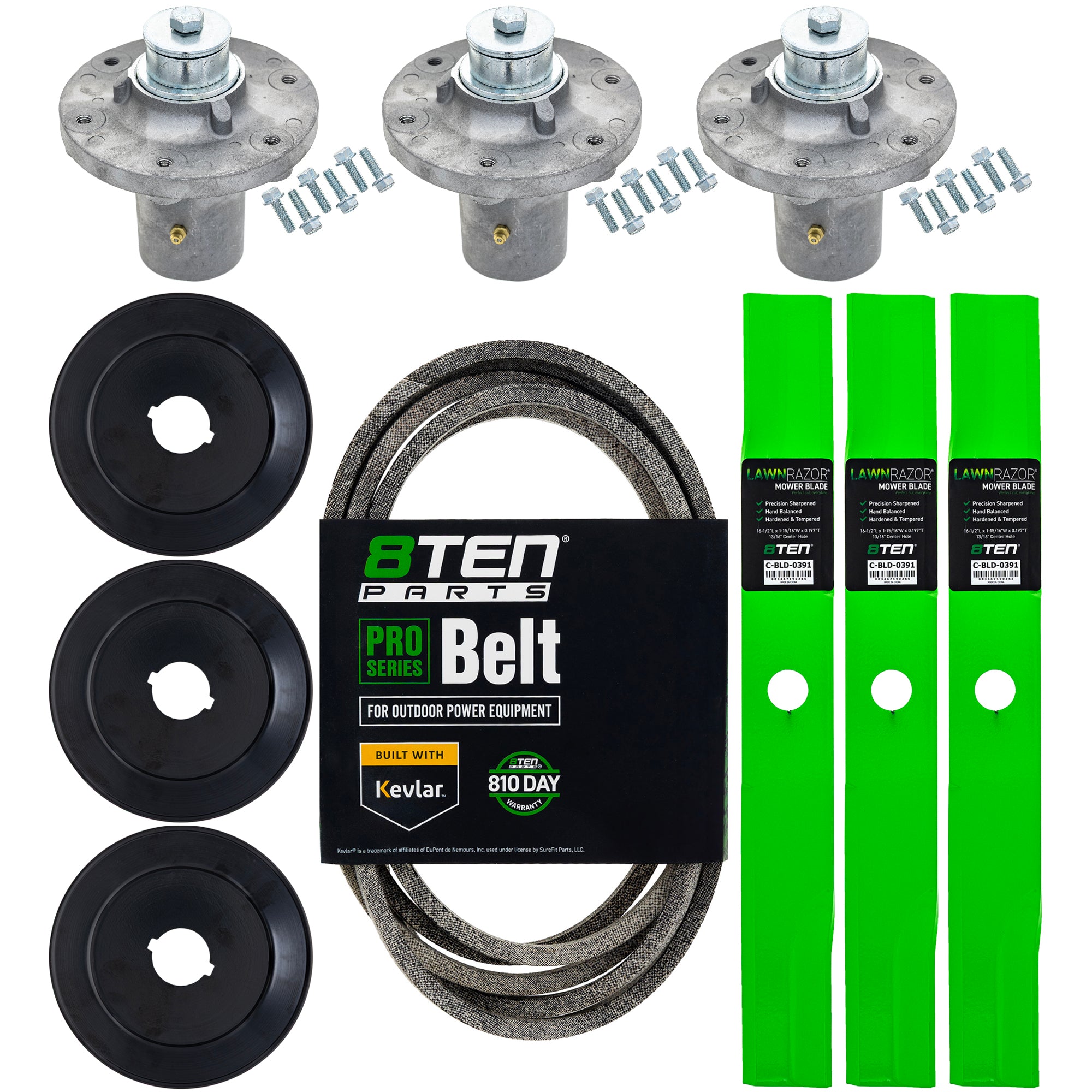 Blade Spindle Belt Kit for Simplicity Courier 48-Inch 1759055YP 1757364YP
