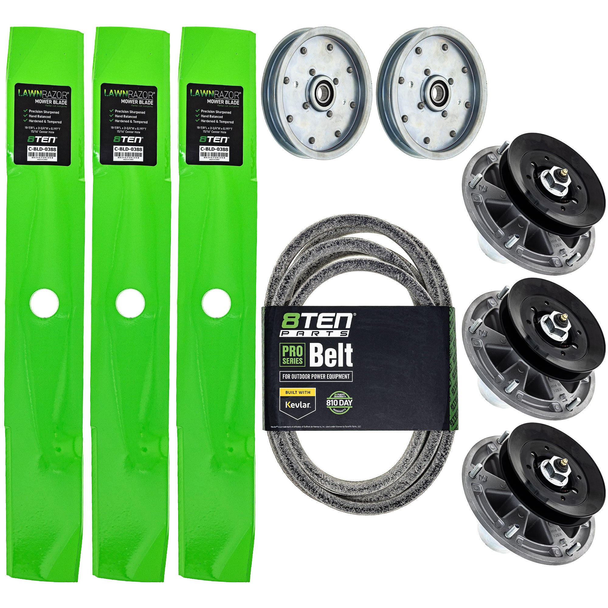 Blade Spindle Belt Idler Kit for John Deere Ztrak Z730M Z760R 54 Inch
