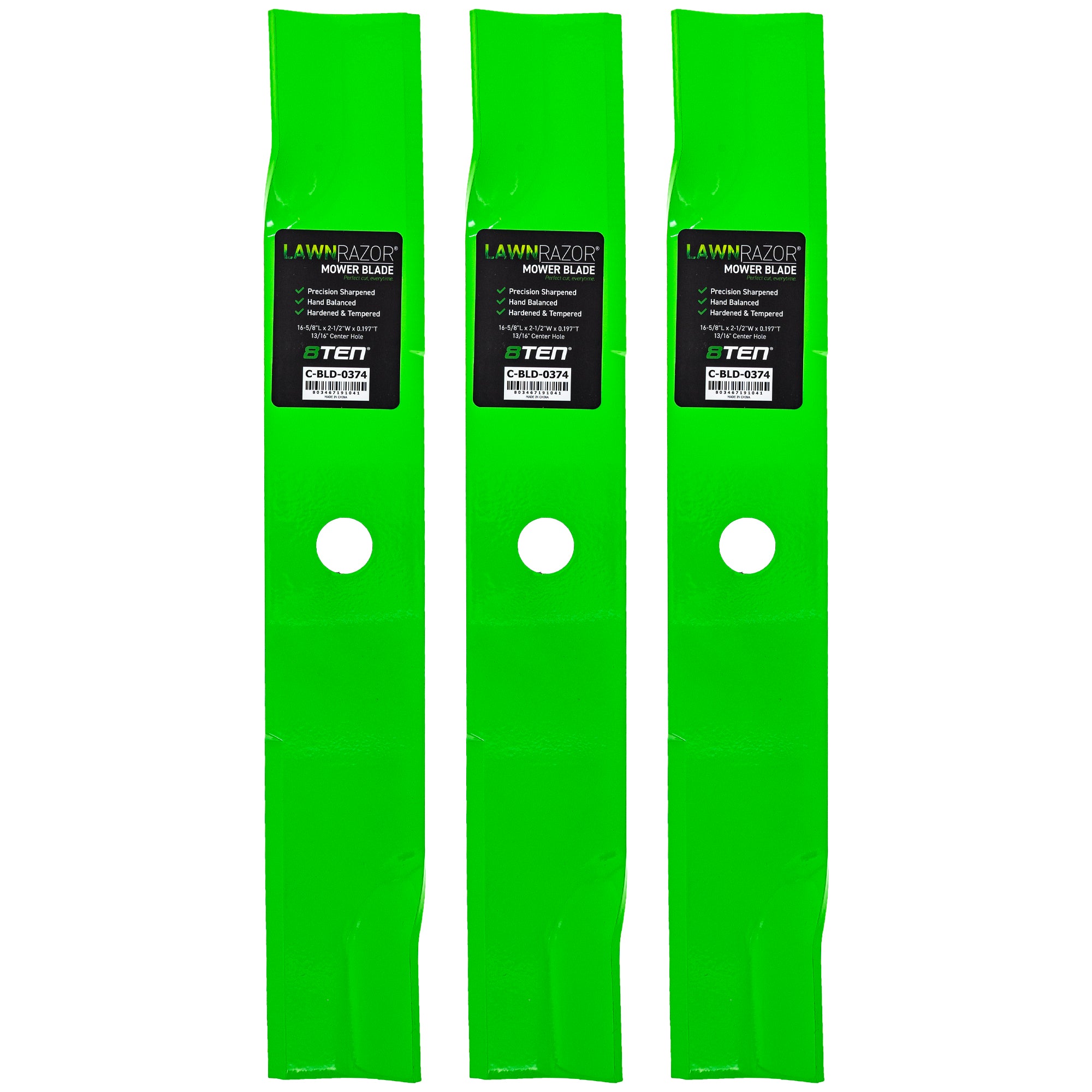 LawnRAZOR High Lift Blade For John Deere Sabre Scotts M76466 M135589 | 3-PACK