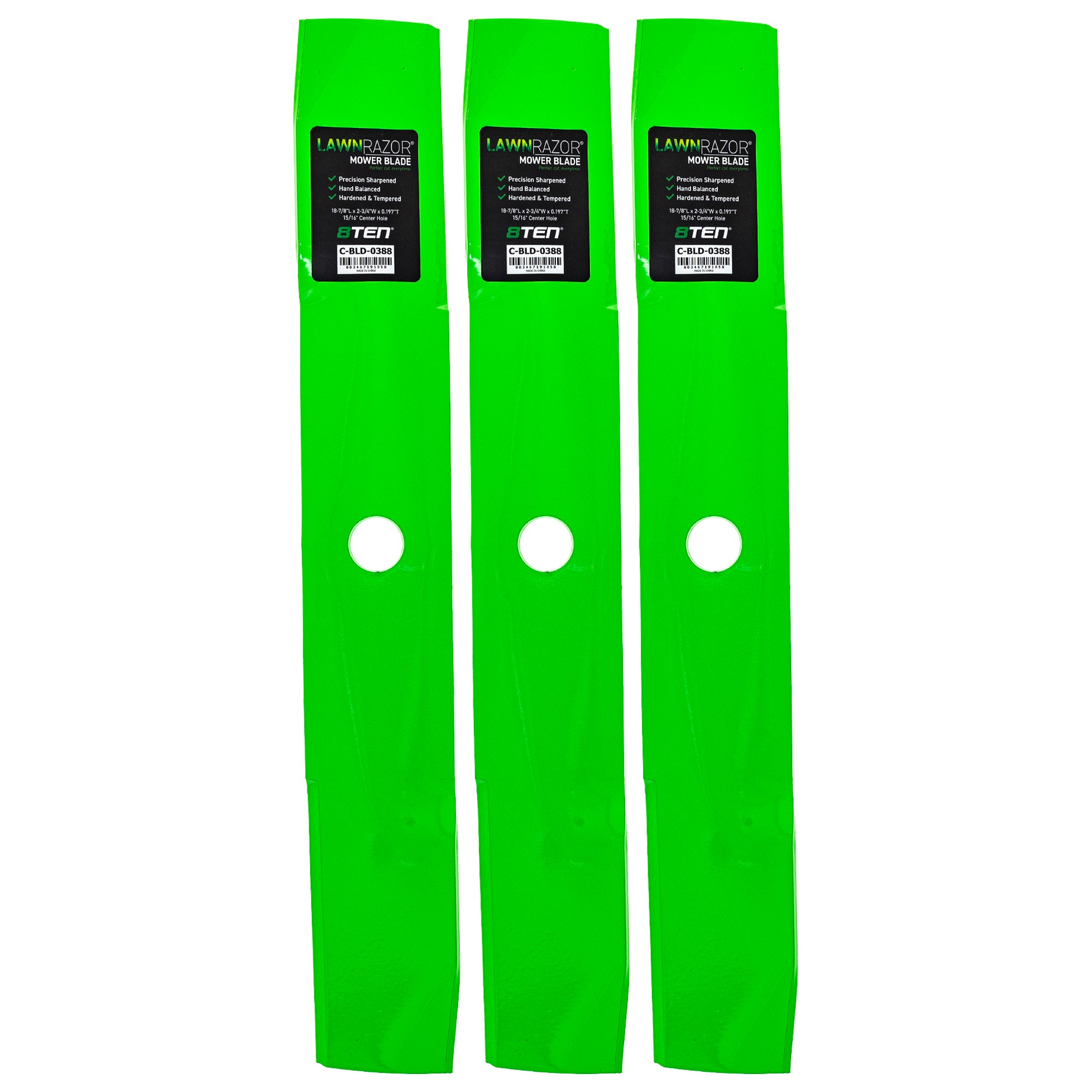 LawnRAZOR High Lift Blade For John Deere M164016 | 3-PACK
