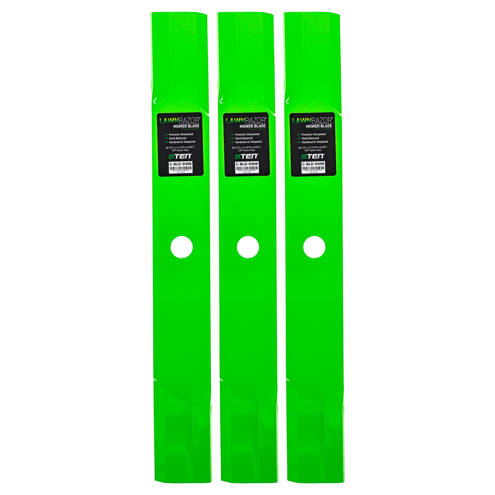 LawnRAZOR High Lift Blade For John Deere M132261 M113878 | 3-PACK