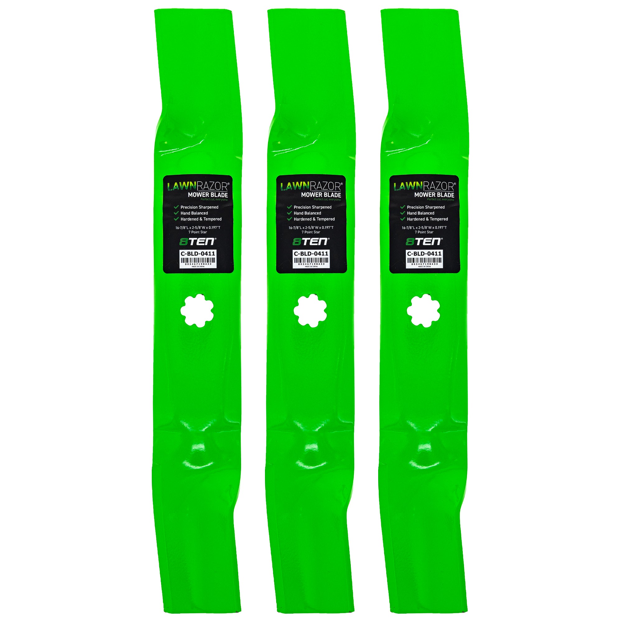 LawnRAZOR High Lift Blade For John Deere GX21785 AM141036 AM137758 | 3-PACK