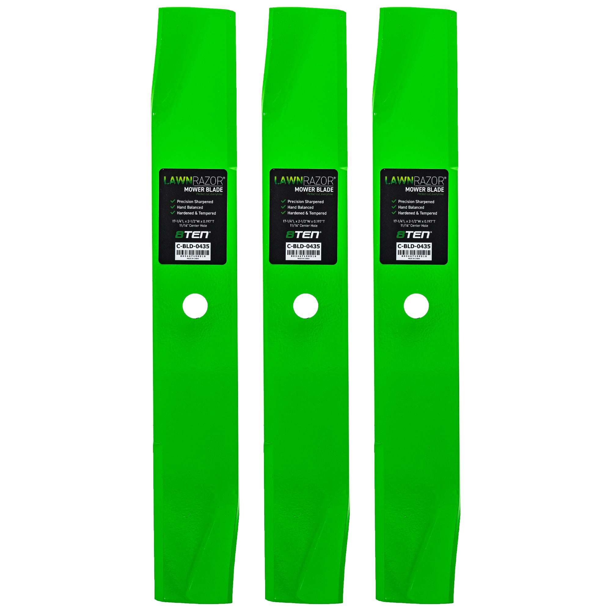 LawnRAZOR Medium Lift Blade For John Deere M76461 AM106634 | 3-PACK