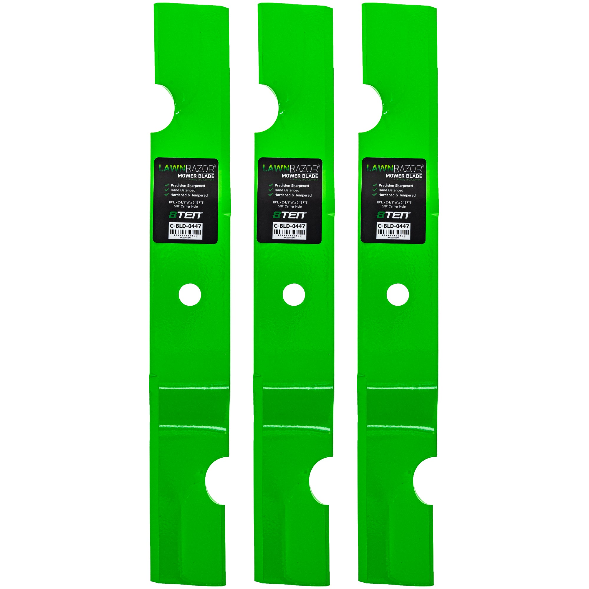 LawnRAZOR Notched Medium Lift Blade For John Deere TCU34280 | 3-PACK