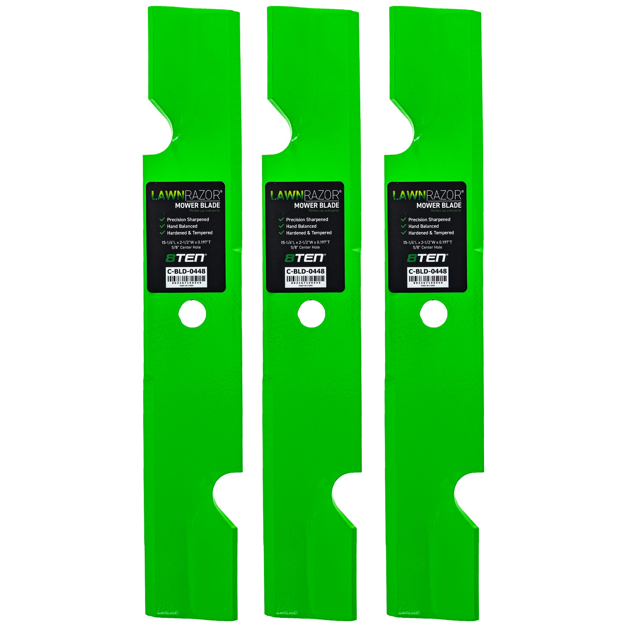 LawnRAZOR Notched High Lift Blade For Exmark 1-653101 103-2529-S 103-2529 | 3-PACK