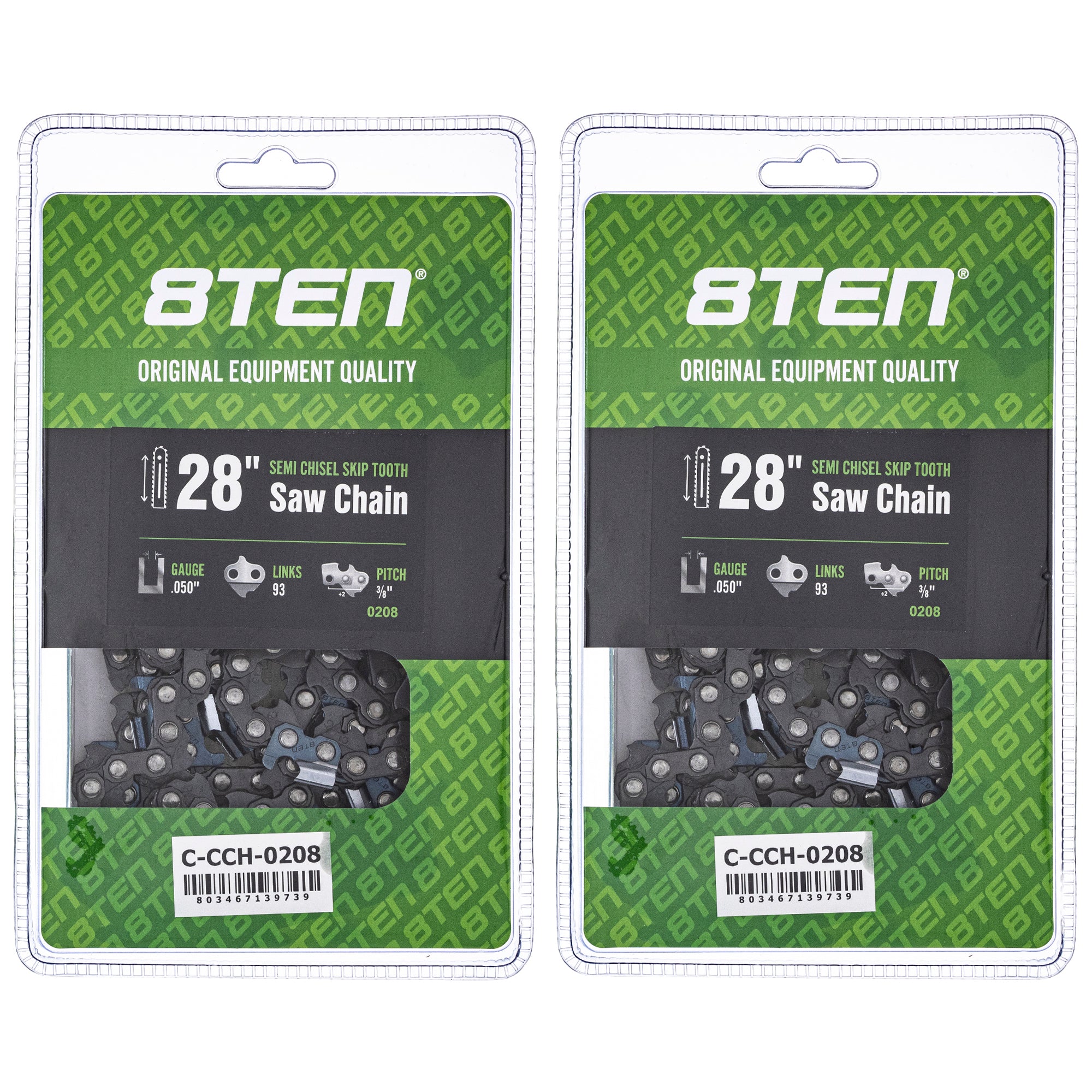 Chainsaw Chain 28 Inch .050 3/8 93DL For Homelite Echo 585550093 72EXJ093G 72EXL093G 72LPX093G | 2-PACK