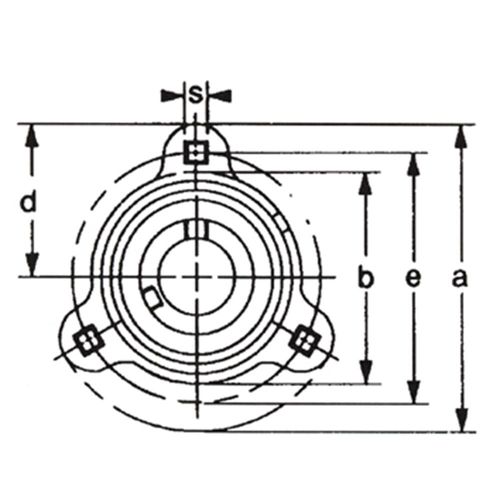 40 MS 3 Hole Bearing Flange