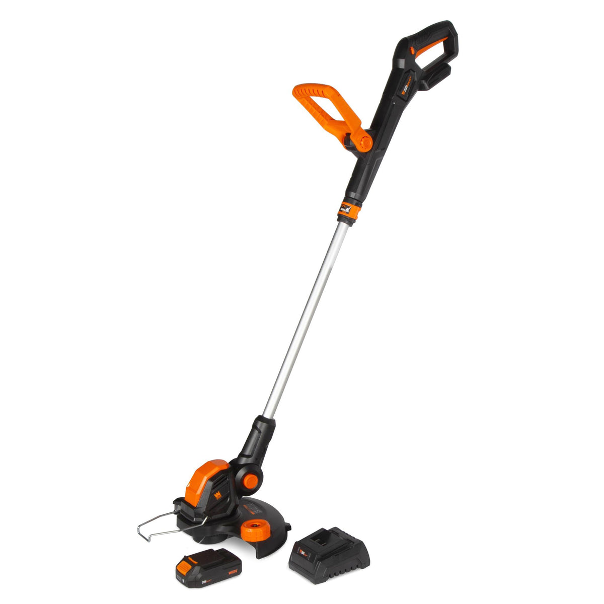 WEN 20813 20V Max Cordless 2-in-1 String Trimmer and Edger with 12-Inch Cutting Diameter, 2Ah Battery and Charger