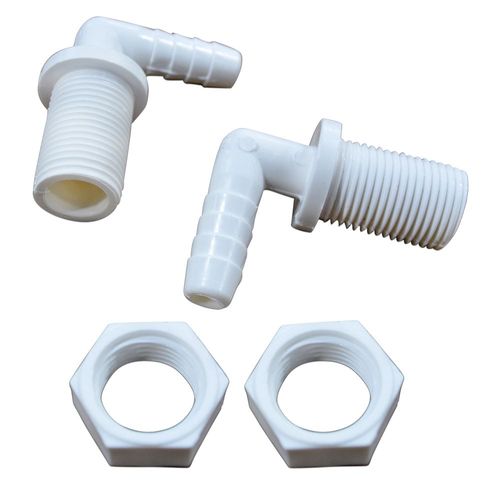 3/8" Nylon L-Shape Nozzle Body with Nut (2 Per Bag)