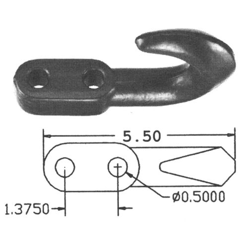 Tow Hooks (Pair) Black Drop Forged Light Duty 10,000 lb.