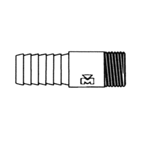 Plastic Male Adapter 1 1/2" Male NPT Threads to 1 1/4" Hose Barb