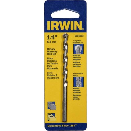 1/4" x 4" Masonry Bit Carbide Tip Irwin