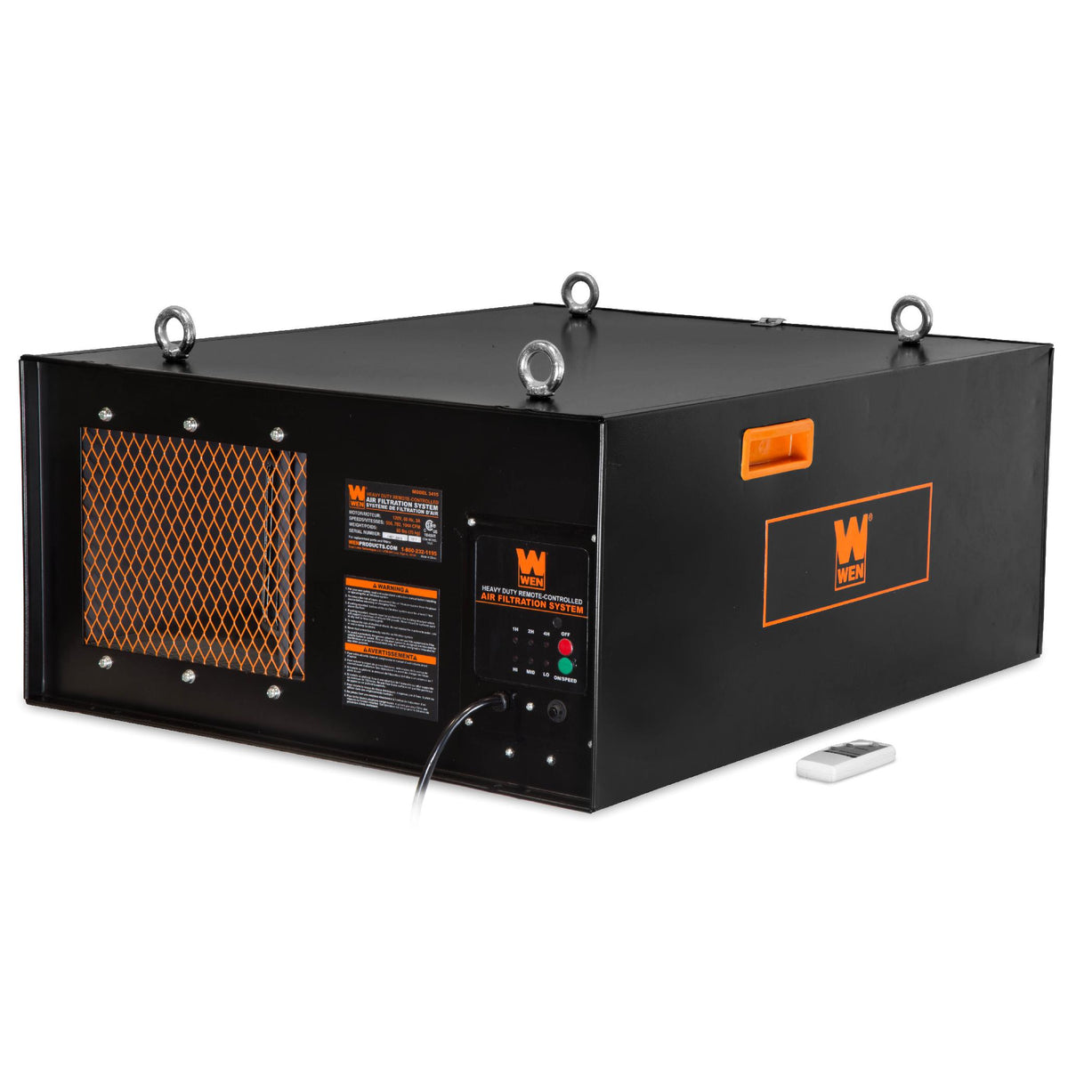 WEN R3417 3-Speed Remote-Controlled Industrial-Strength Air Filtration System (556/702/1044 CFM) (Manufacturer Refurbished)