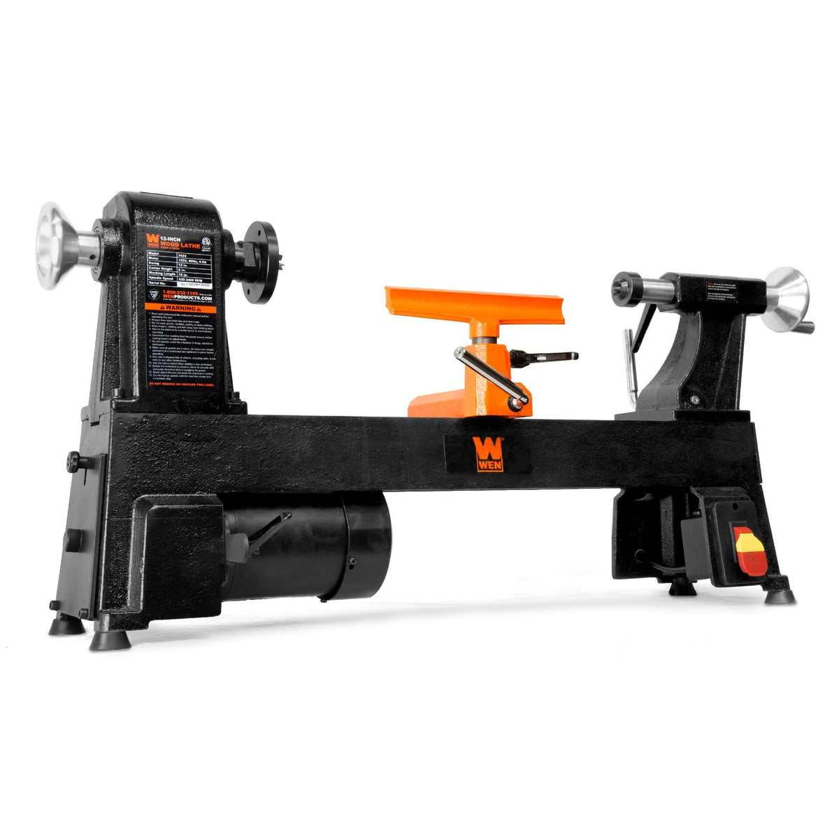 WEN R3424T 4.5-Amp 12-Inch by 18-Inch 5-Speed Benchtop Wood Lathe (Manufacturer Refurbished)