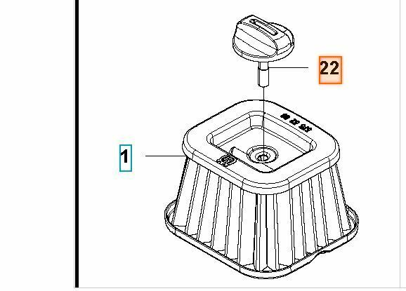 596762303 + 537213205 Genuine Husqvarna AIR FILTER + Screw/handle572XP 565