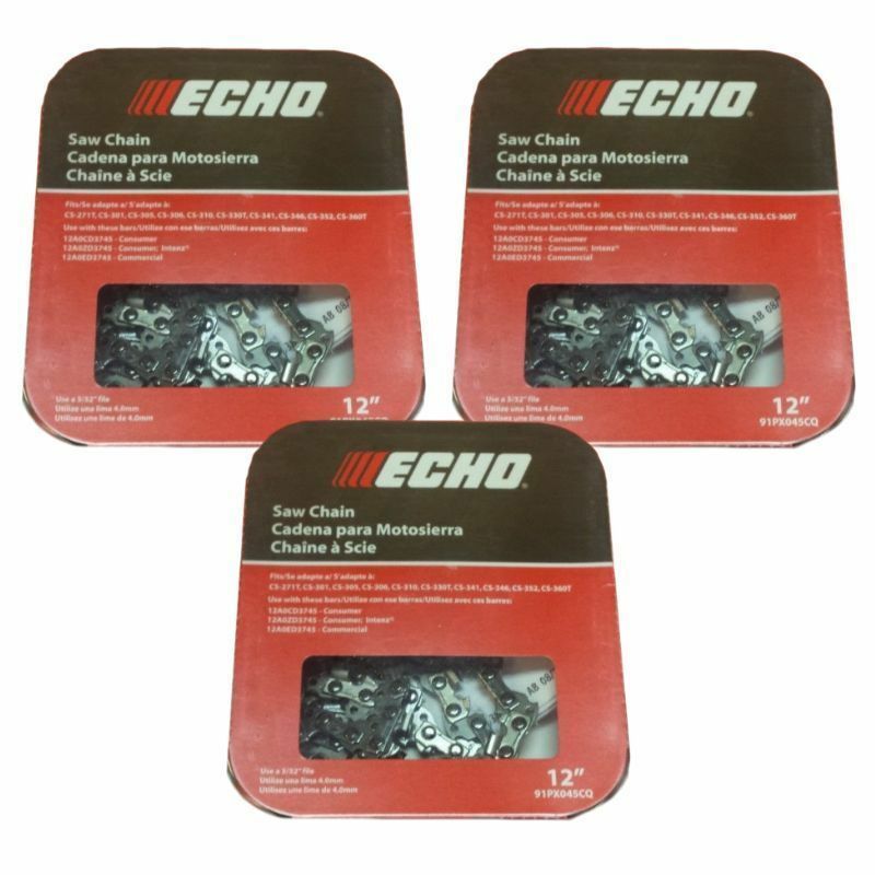 (3 Pack) 91PX45CQ ECHO 12" Chainsaw Chain CS-271T, CS-310, CS-352