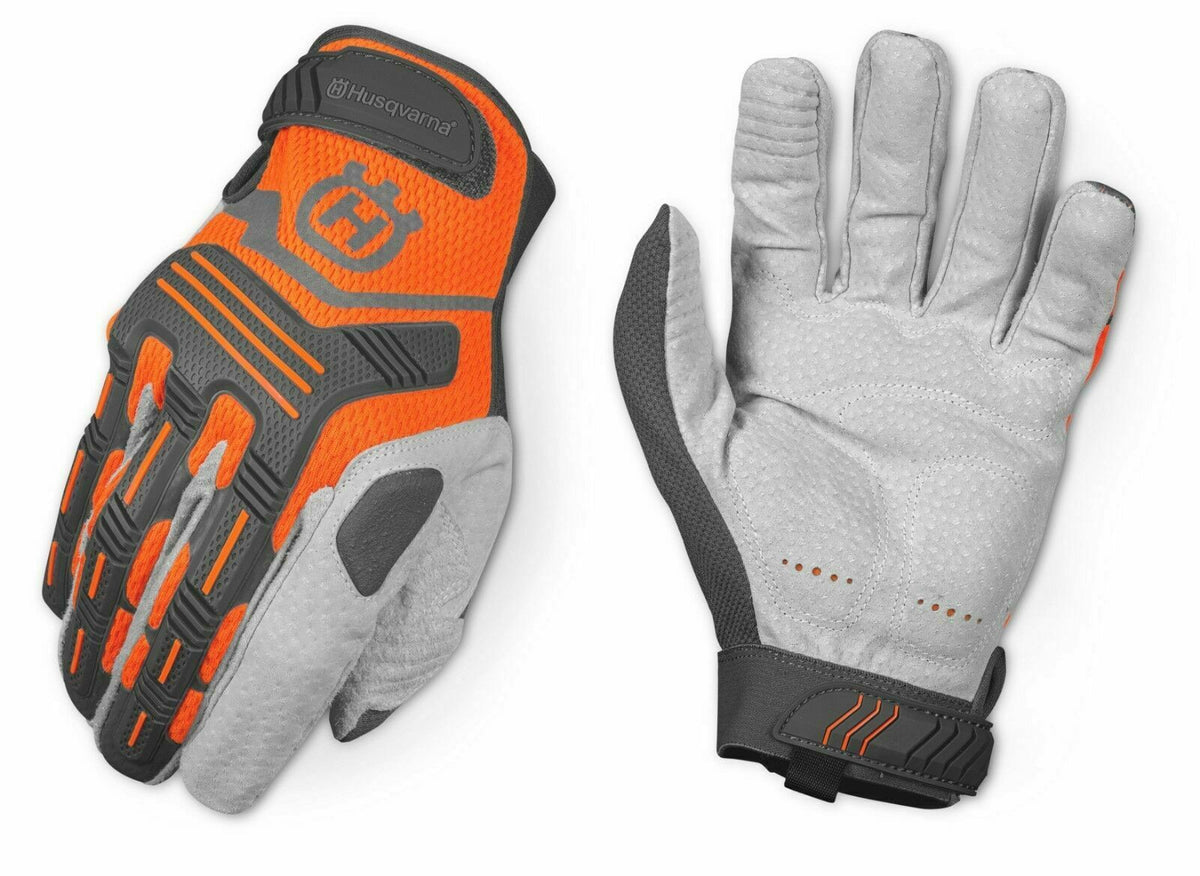 589752203 New Husqvarna Technical Leather Work Glove High VIZ Gloves EXTRA LARGE