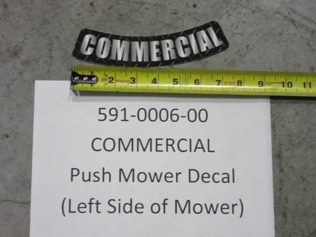 591-0006-00 - Bad Boy MowersCOMMERCIAL Lettering Decal (left side of mower) for Push Mower 591000600
