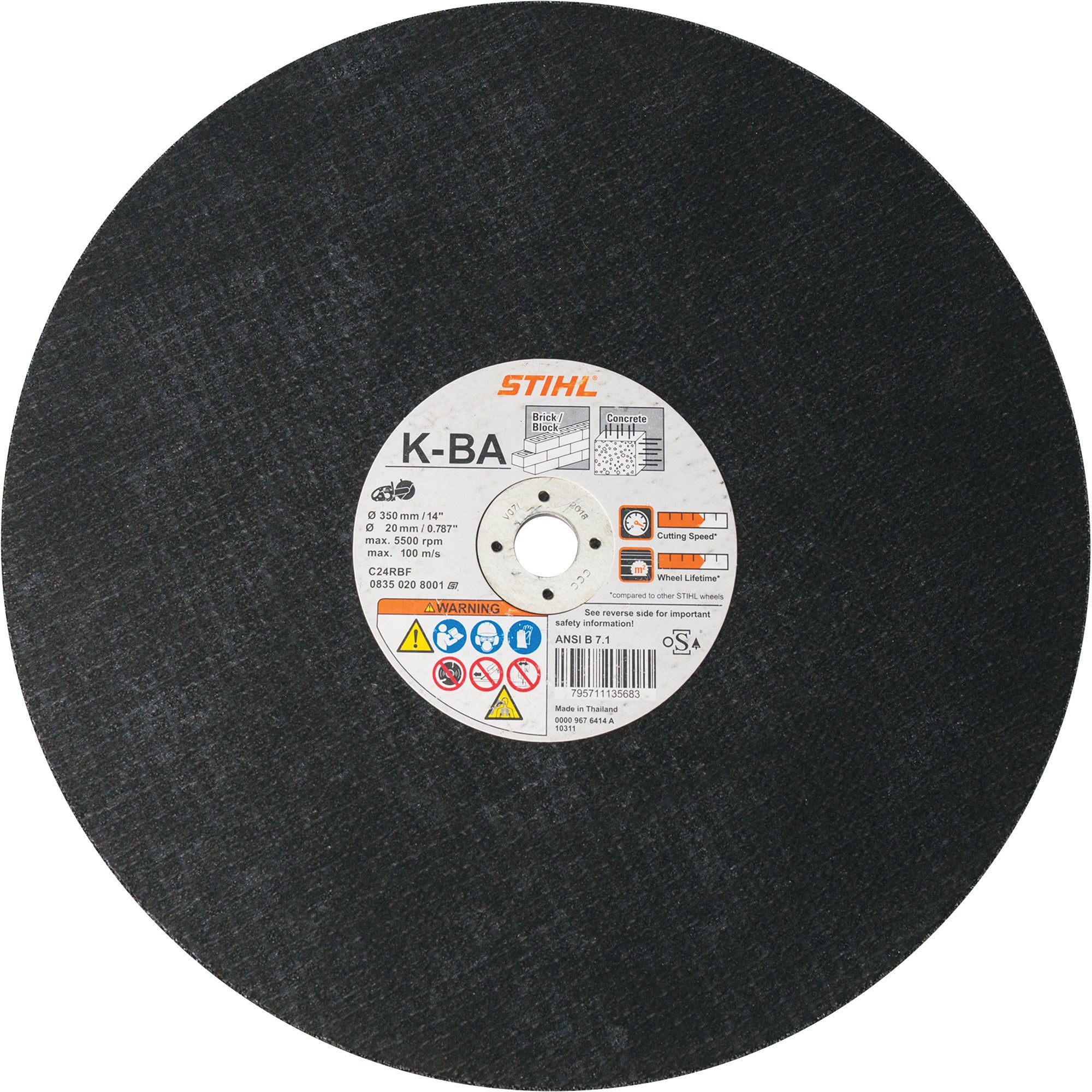 0835 020 8001 – STIHL 14" General Purpose Masonry Cut-Off Wheel (Abrasive)