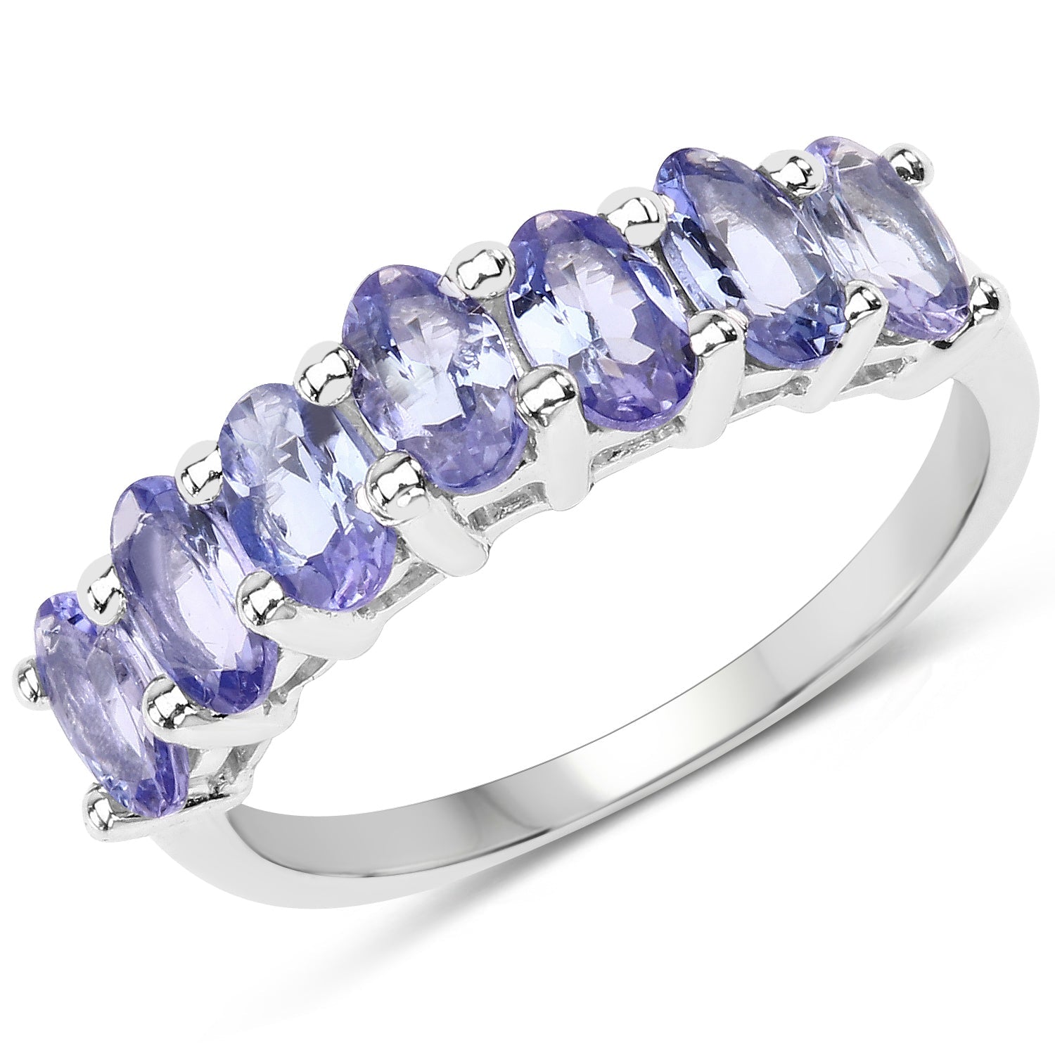 1.75 Carat Genuine Tanzanite .925 Sterling Silver Ring