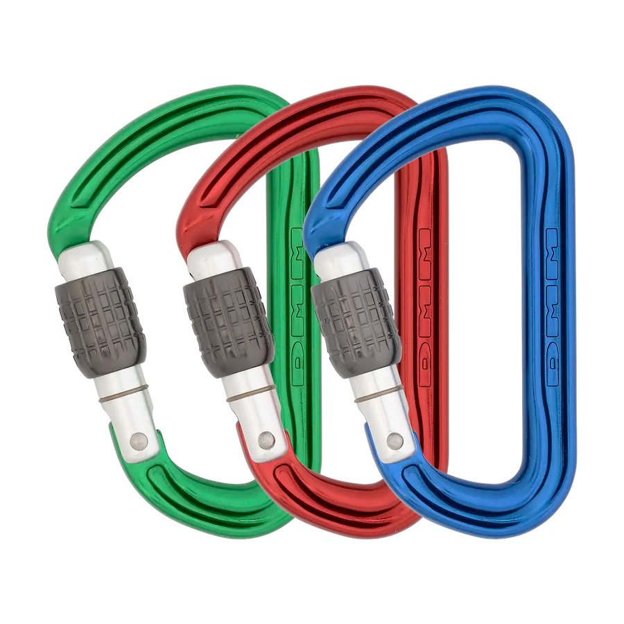 DMM Shadow Locksafe Carabiner 3-pk Red/Green/Blue #A307-P3