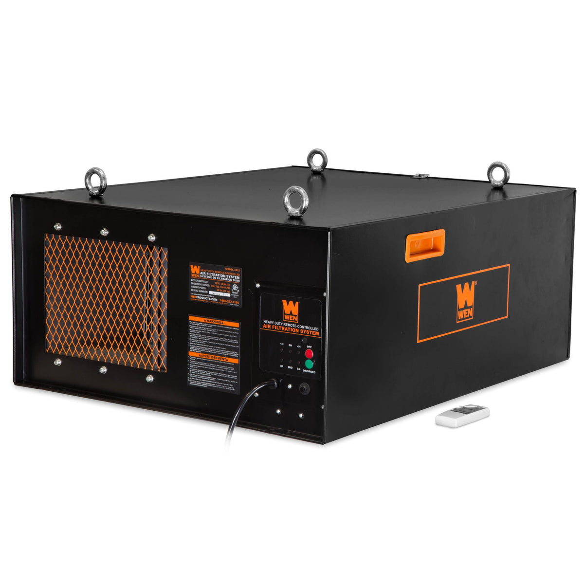 WEN AF1270 4.2-Amp 3-Speed Remote-Controlled Industrial-Strength Air Filtration System (750/950/1270 CFM)