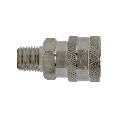 1/4" Stainless Steel Quick Connect Socket - Male, 6000 PSI, MNPT