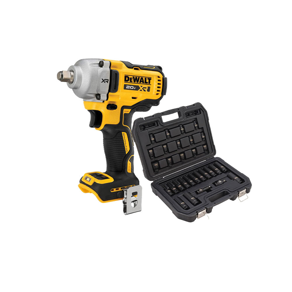 DeWALT DCF891B-KIT 20V Impact Wrench w/ 6 PT 30 Piece Impact Socket Set